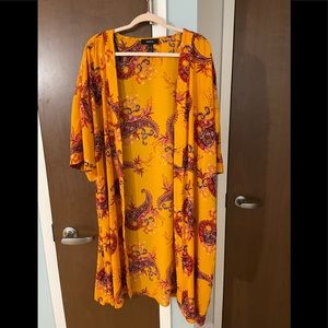Forever 21+ Long line Paisley Print Kimono